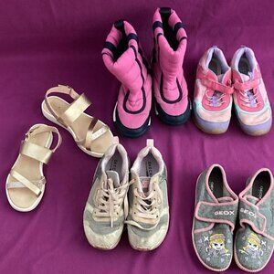 GIRL'S Shoes LOT 5 Pairs -– Size 2 Youth / EU 33 – Year-Round Wear
